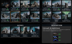 Les bâtiments de Conquest Space