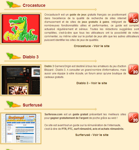 Exemple Catégorie Jeux