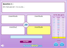 Jeu Quiz de Penduquiz.com